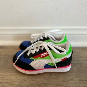 Puma Kids Sneakers - Blue, Green, and White